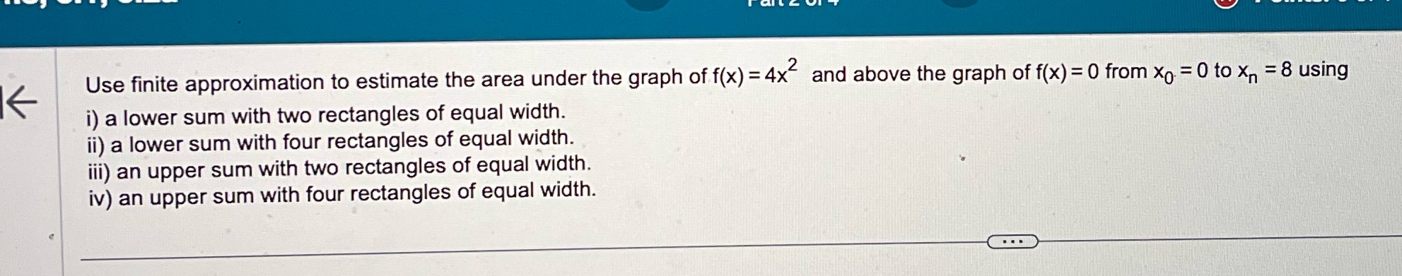 f(x) = 4x2 and above the graph of f(x) = 0 from
