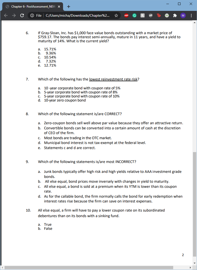 bonds three years ago at 5% coupon rate. The market interest rate