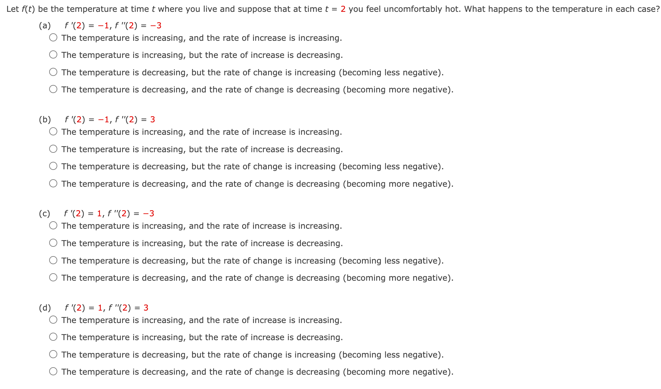 Let f(t) be the temperature at time t where you live