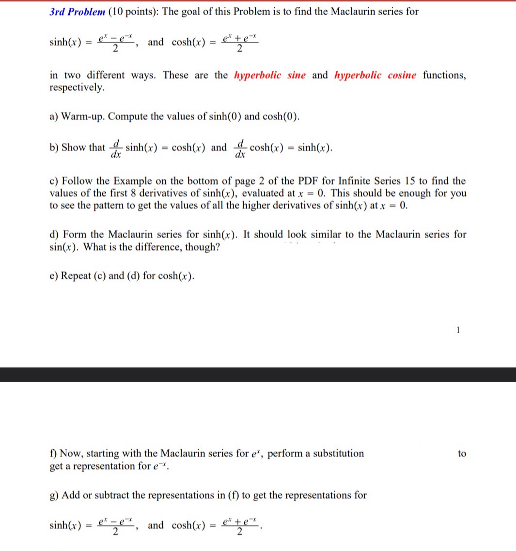 by step! 3rd Problem (10 points): The goal of this Problem is