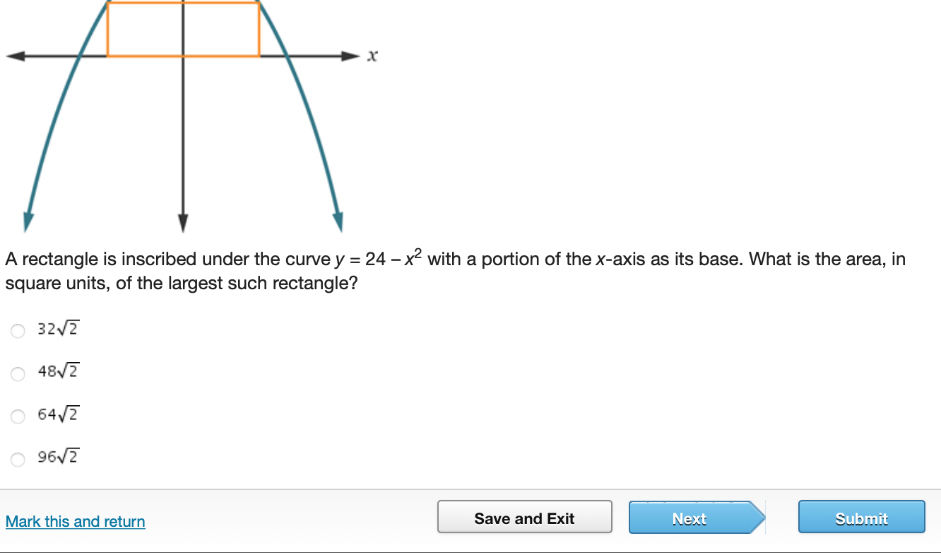 the diagram shown to answer the question. y A rentannle is: inscribed