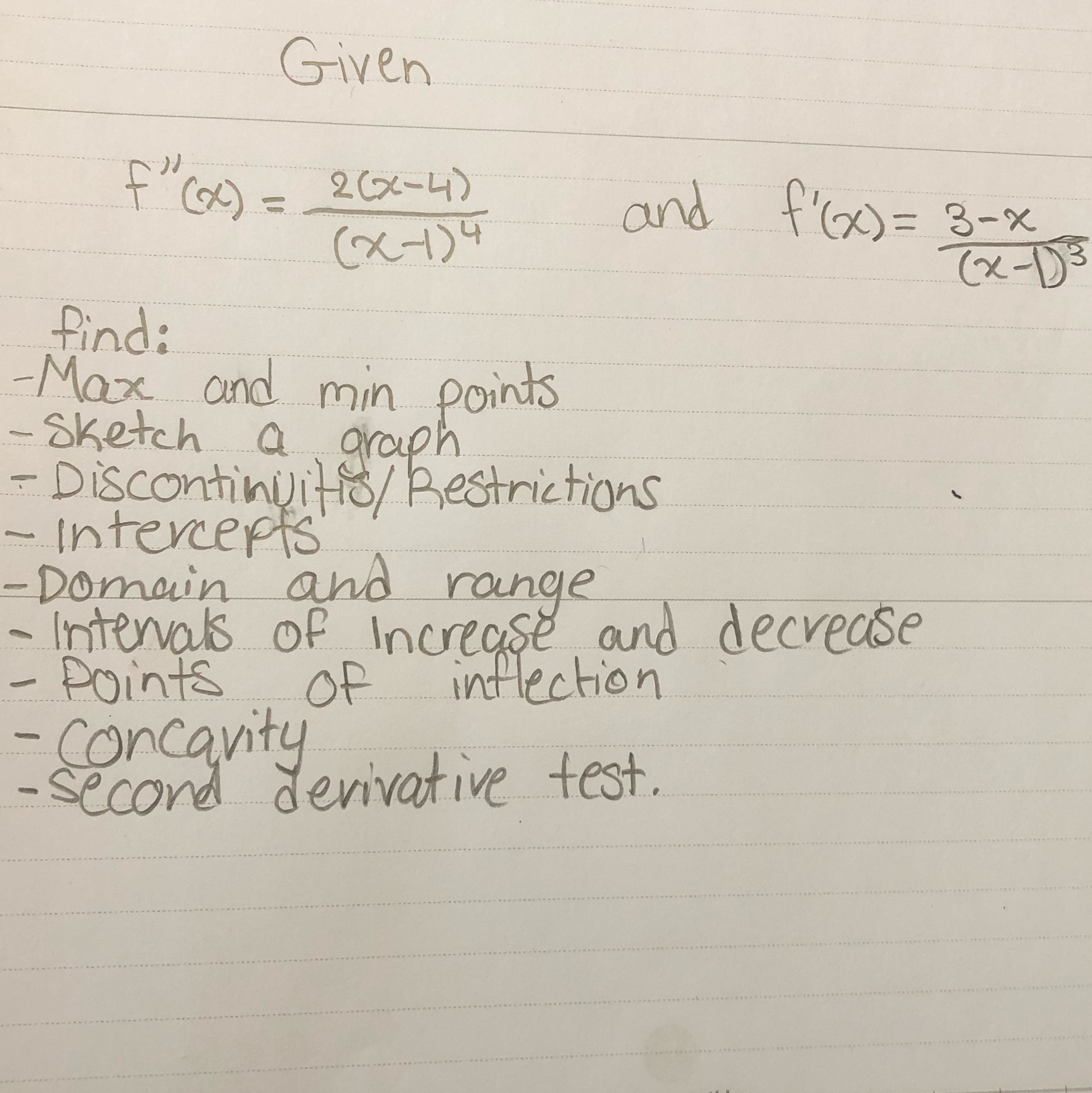  Given f " ( x ) = 2 ( x -