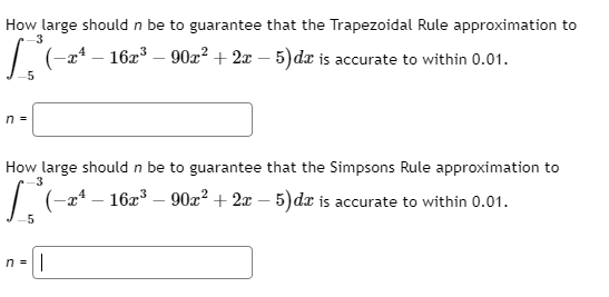  Please help me with these questions. How large should n be