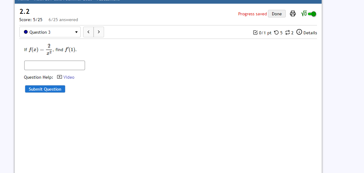 2.2 Score: 52'25 6&5 answered Progress saved Done a ' .