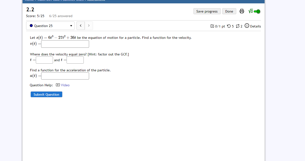 tangent line to the parabola y = 2:32 7:: + 5 at