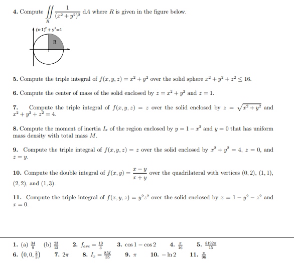 Where is given the figure below. . Compute the triple integral Of