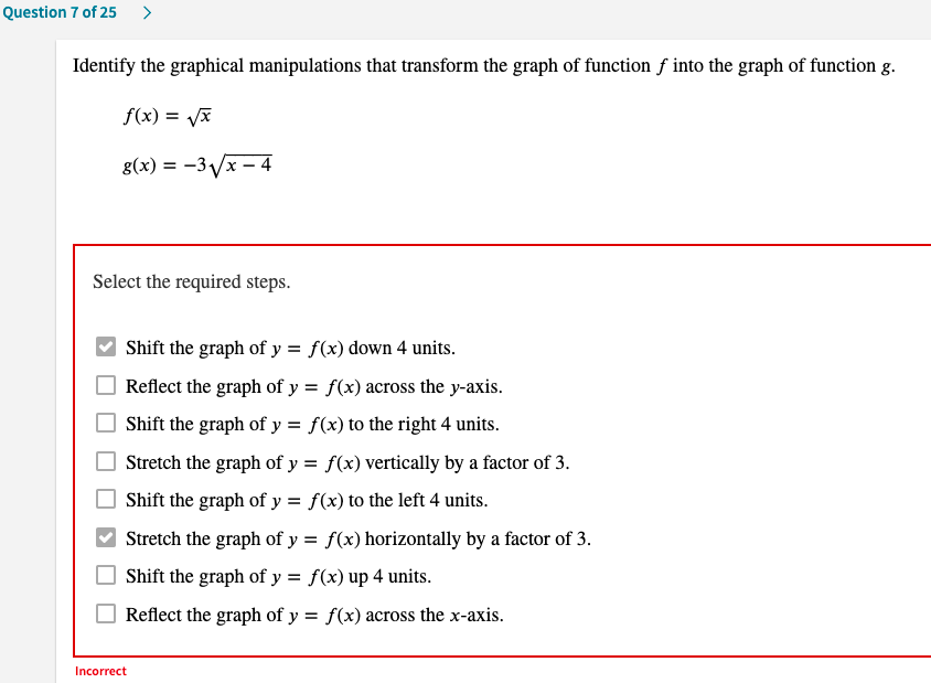 time :) Question 5 of 25 > Consider the given function. f(x)