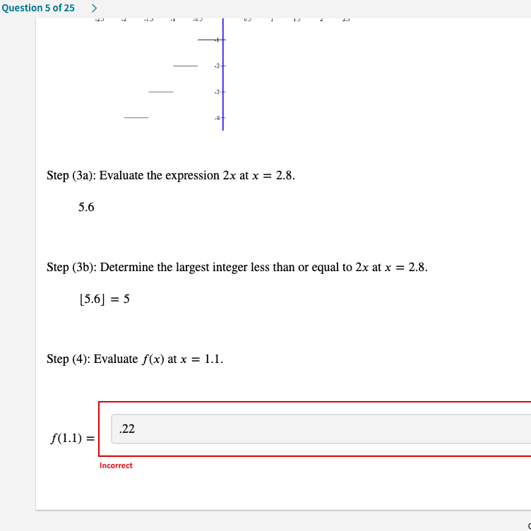 -I's -2- -3- Step (3a): Evaluate the expression 2x at x =