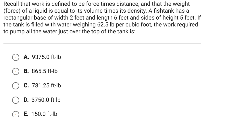 Recall that work is defined to be force times distance, and