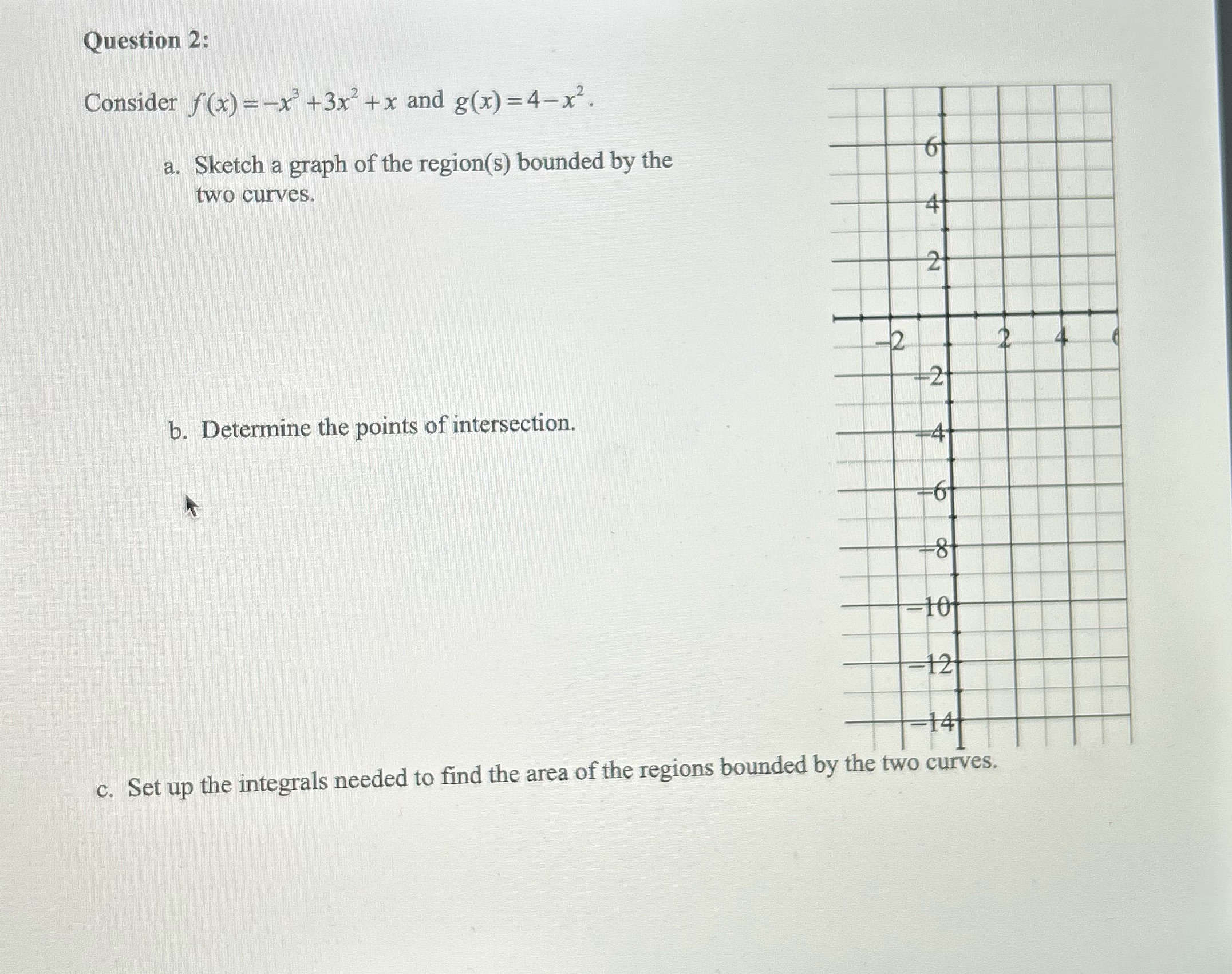 =4-x2. a. Sketch a graph of the region(s) bounded by the two