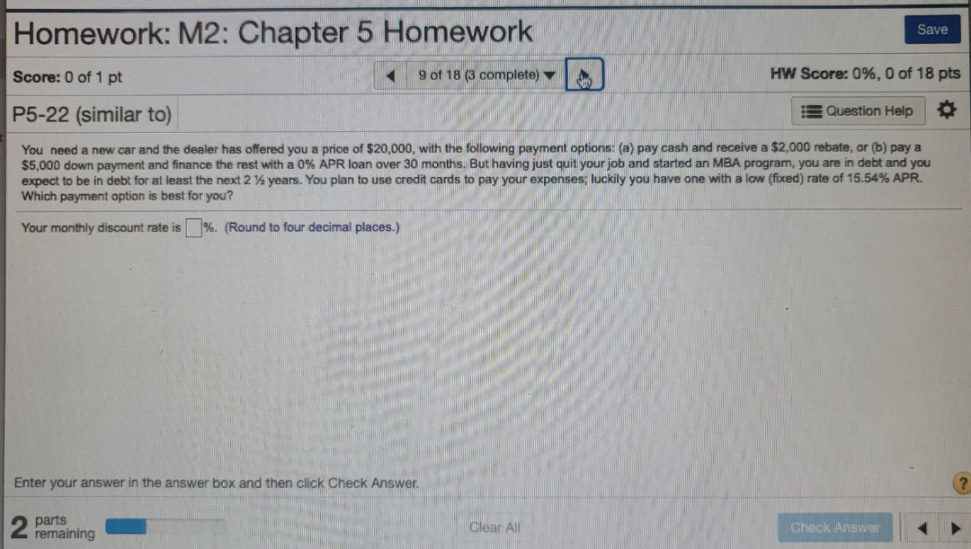 0 of 1 pt 9 of 18 (3 complete) HW Score: 0%,