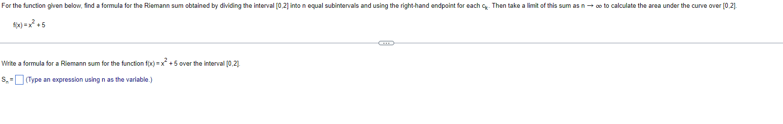  For the function given below, find a formula for the Riemann