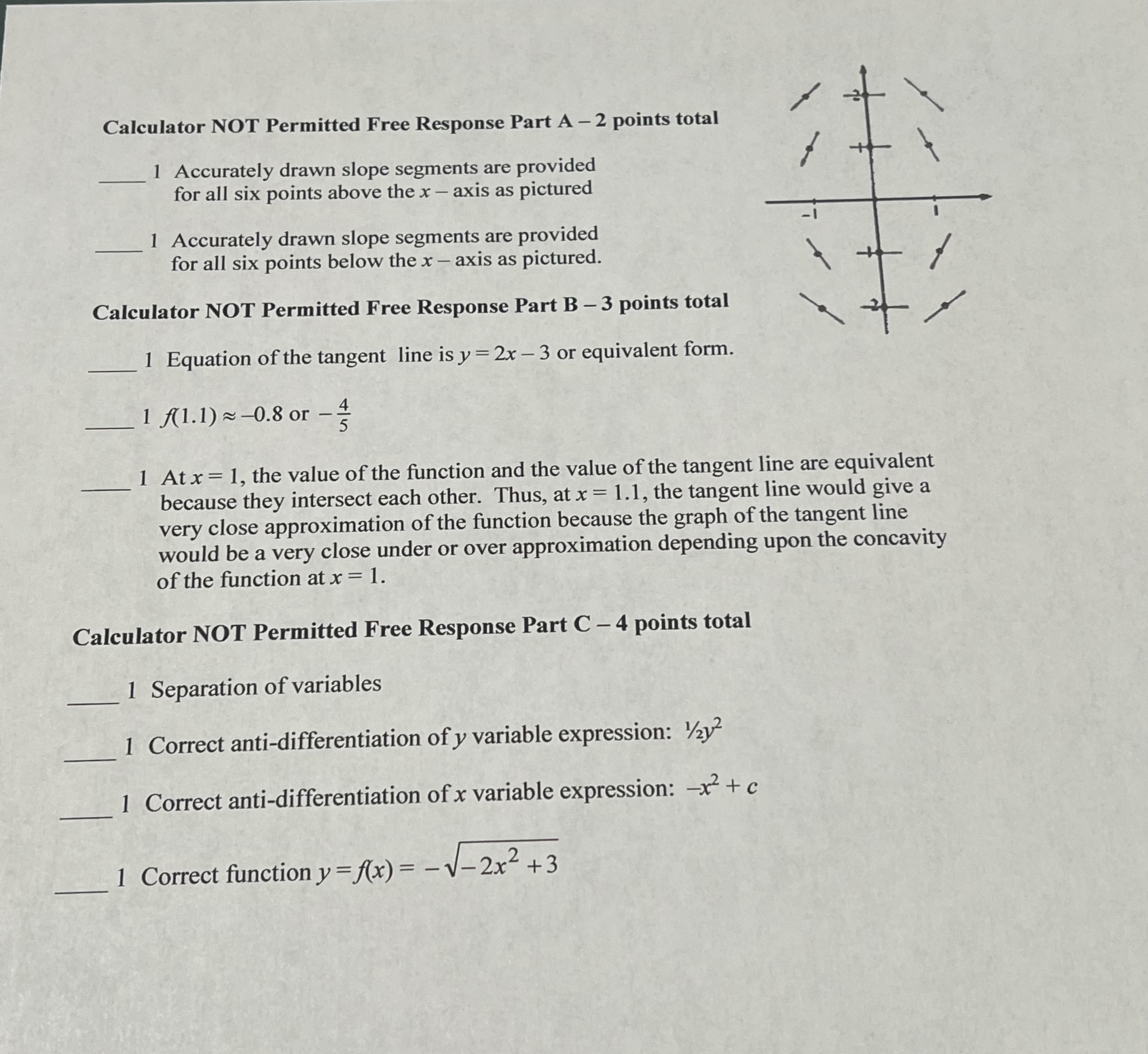  Answer Key attached for the FRQ. There is no answer key