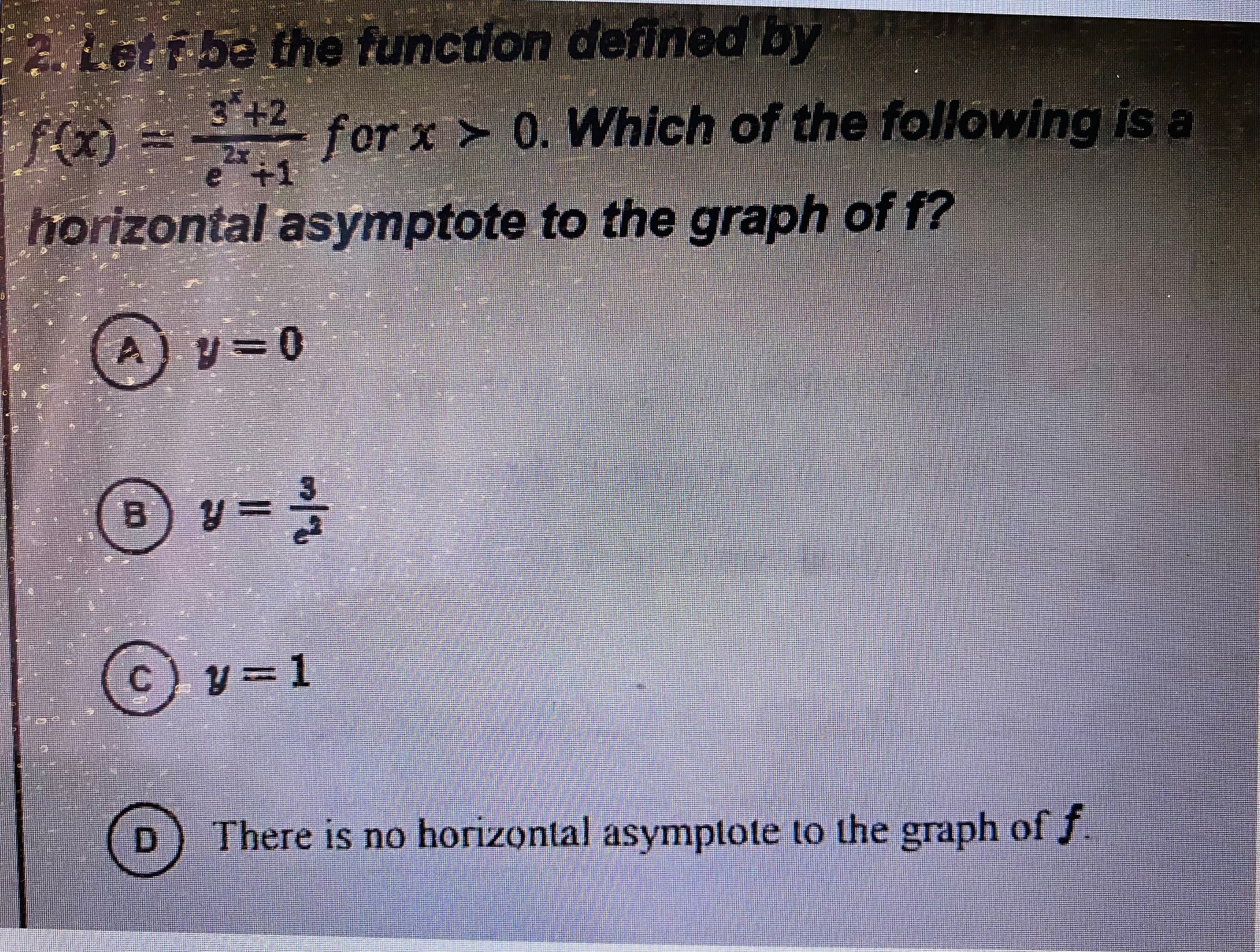  i. Let the the function defined by for x > 0.