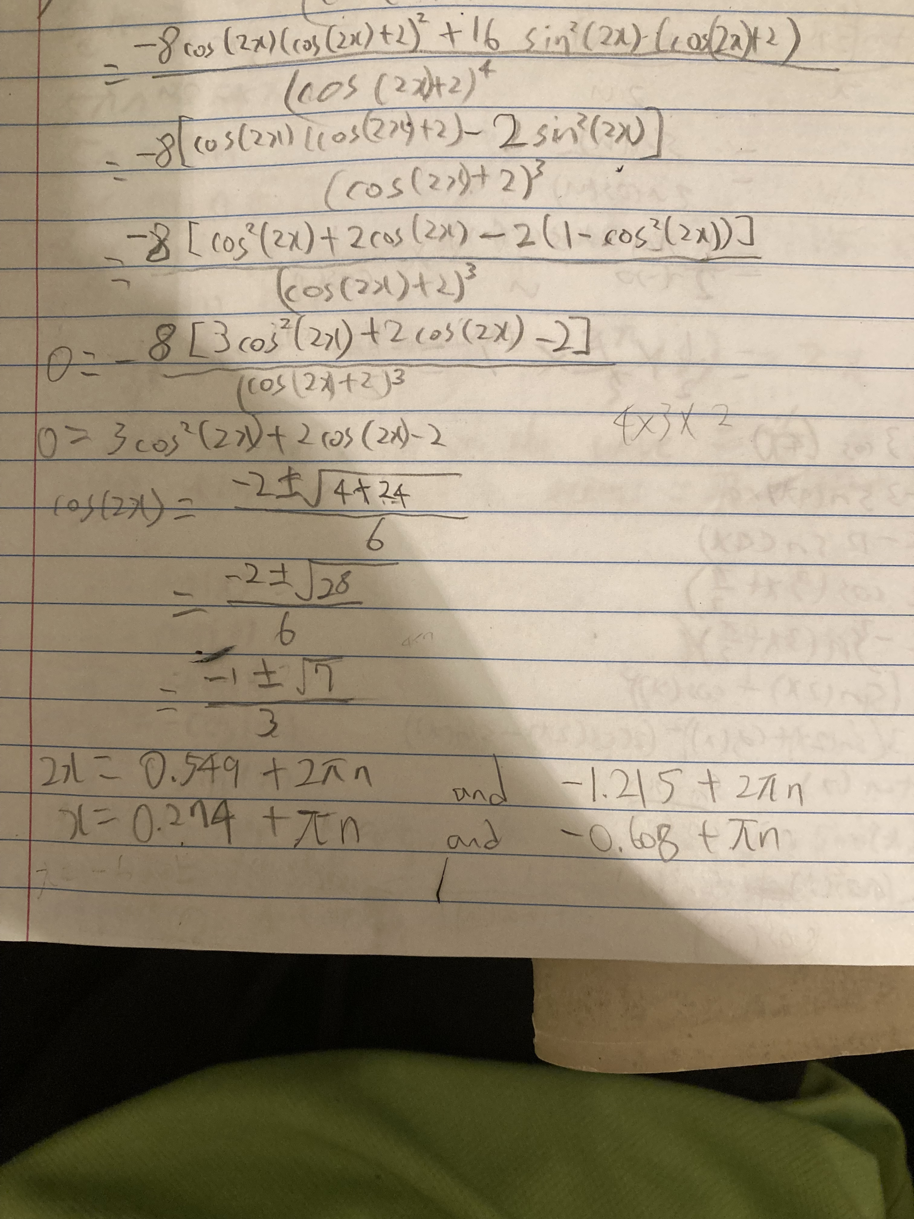 ) + 2 cos ( 221) - 2 ( 1 - cos]