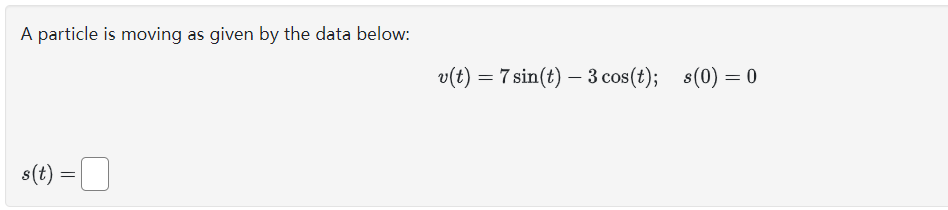 1. A particle is moving as given by the data below: