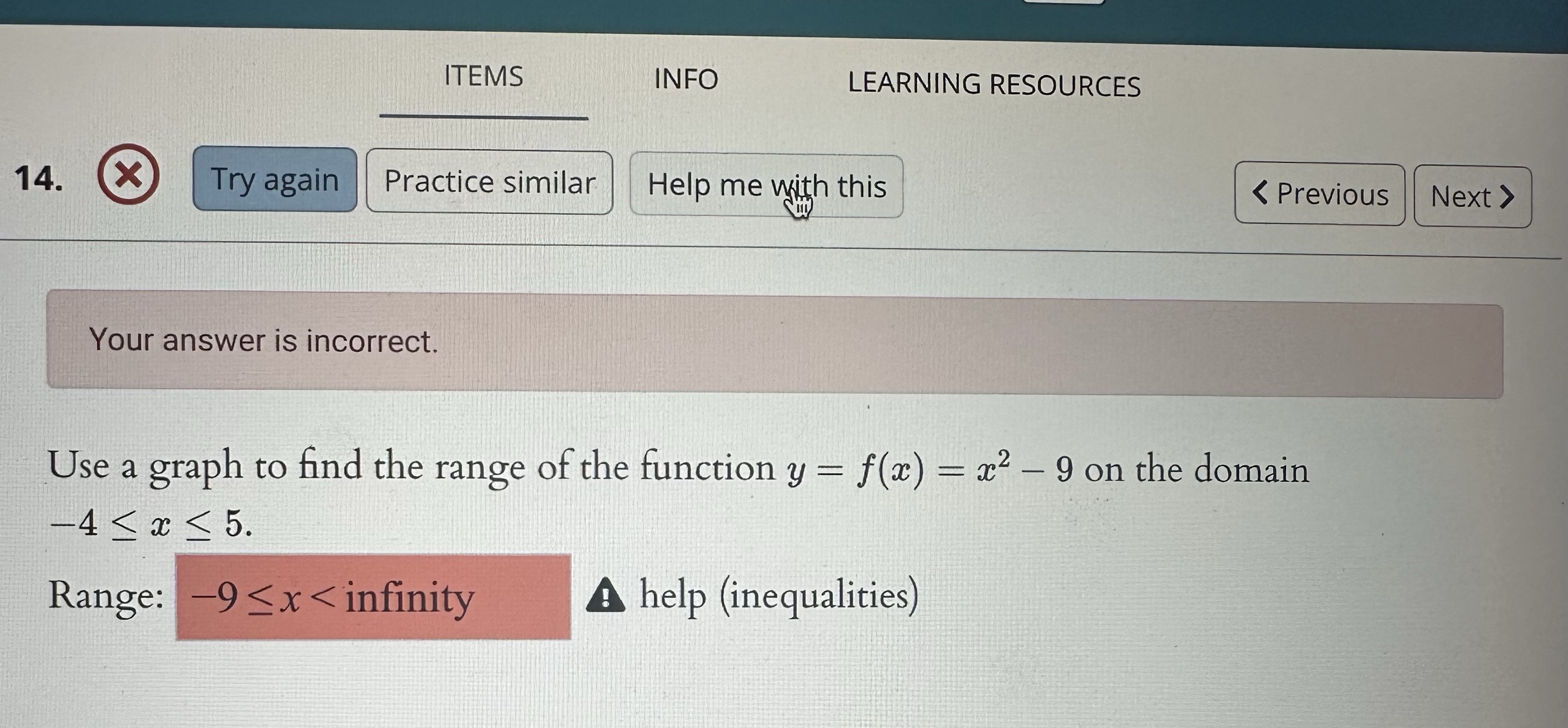  What's the range? How to solve it ITEMS INFO LEARNING RESOURCES