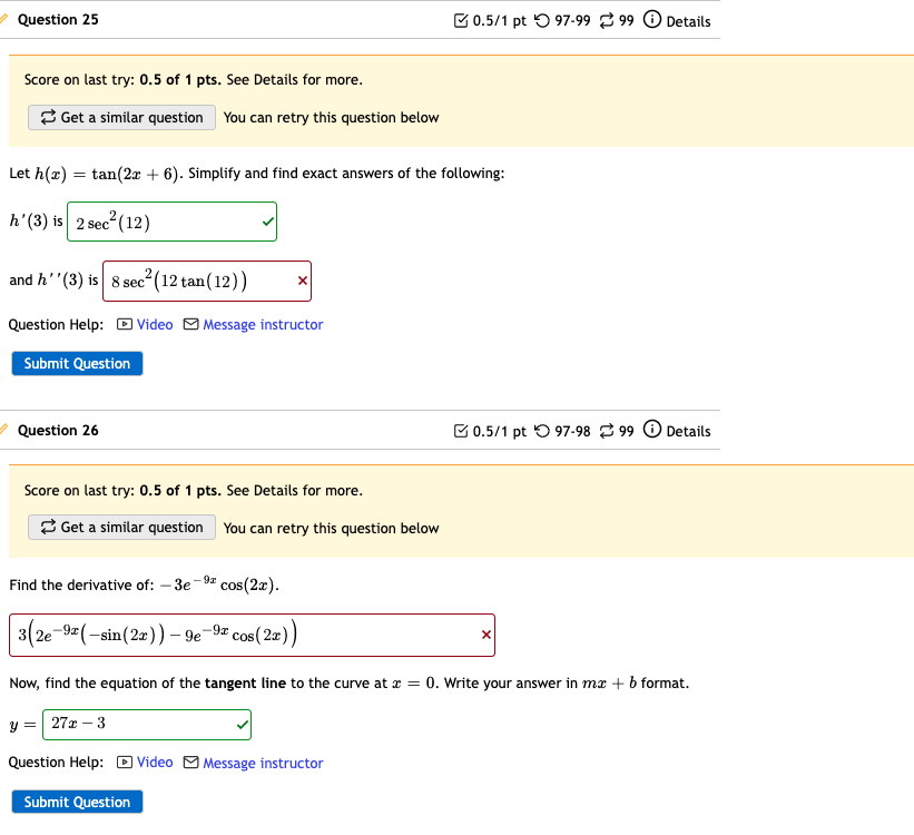 99 99 0 Details Score on last try: 0.5 of 1 pts.