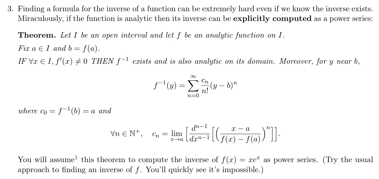  3. Finding a formula for the inverse of a. function can