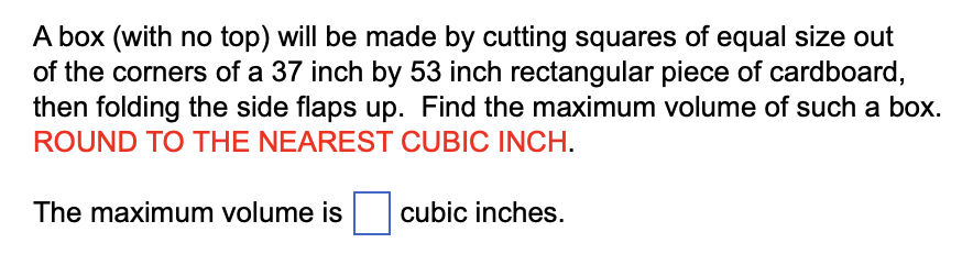 will be made by cutting squares of equal size out of the