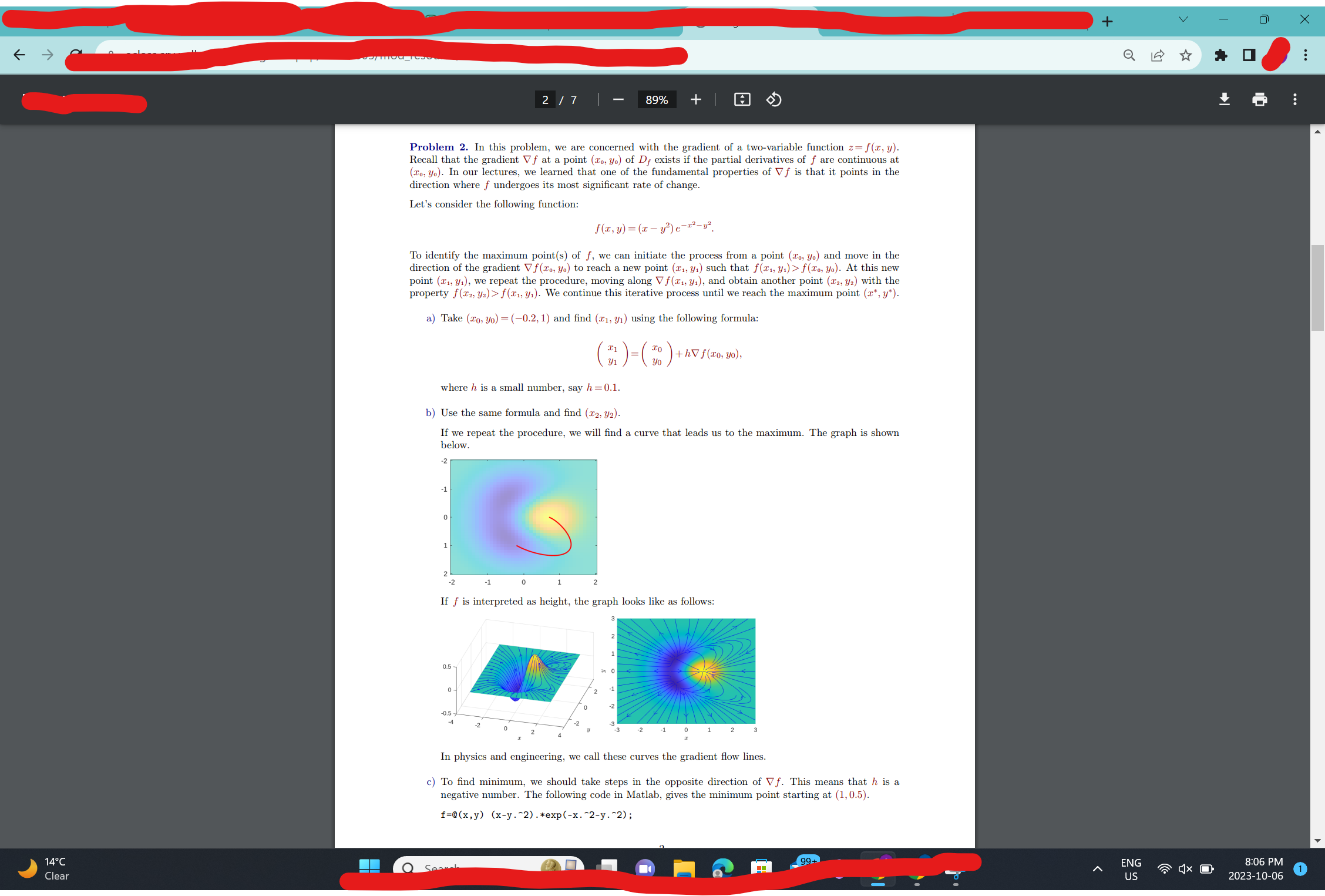 Problem 2' In this problem. we are concerned with the gradient