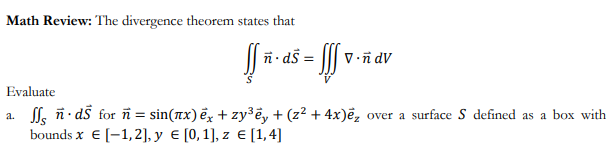 theorem states that n . ds = V - n dV LA