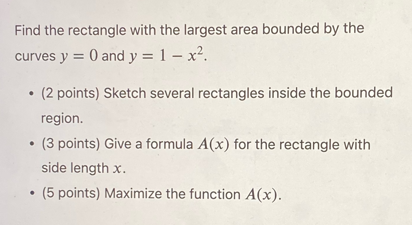 y = 0 and y = 1 - x2. . (2 points)