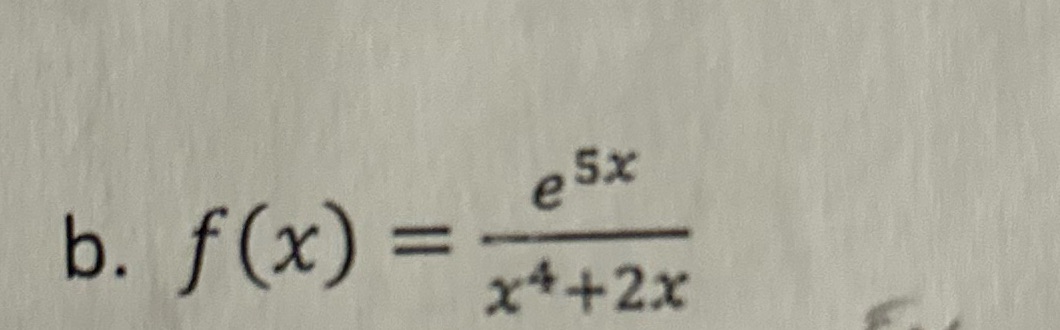 quotient rule. Make the work hand written and clear pls. 5x b.