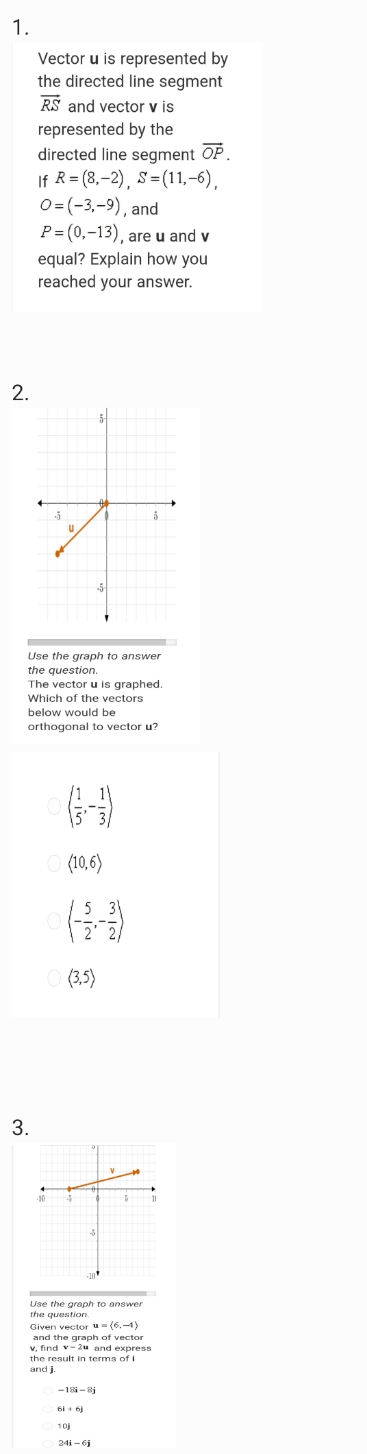  Vector u is represented by the directed line segment RS and