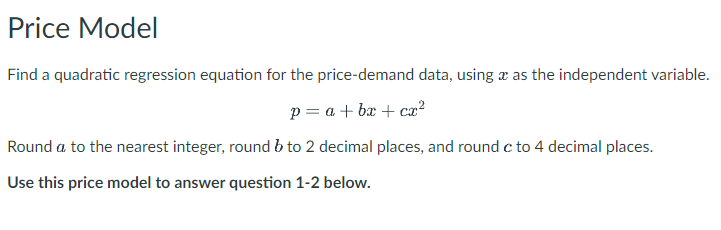 integer. round bto 2 decimal places. and round c to 4 decimal