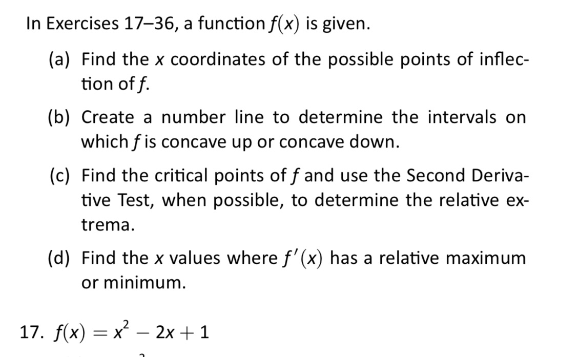  In Exercises 17-36, a function f(x) is given. (a) Find the
