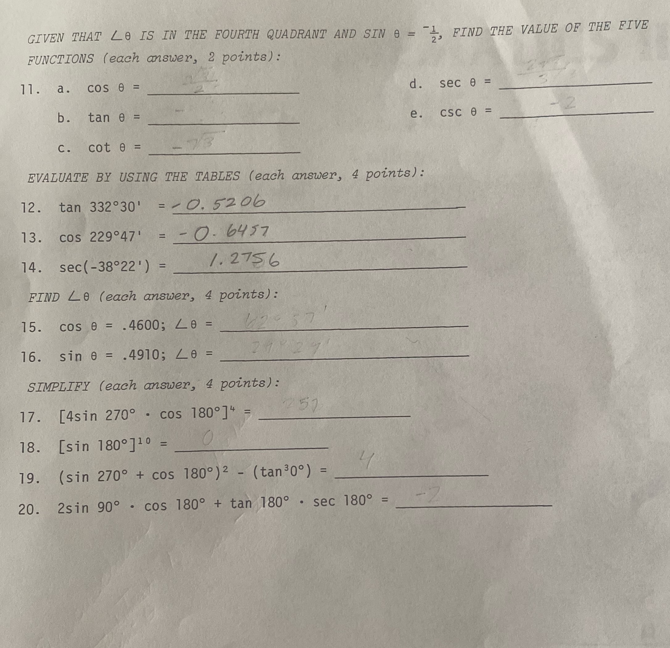  I need help with 11 GIVEN THAT LO IS IN THE