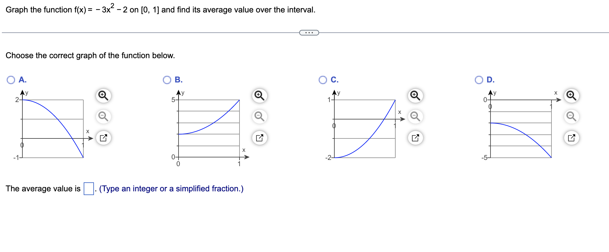 Graph the function f(x) = - 3x2 - 2 on [0,
