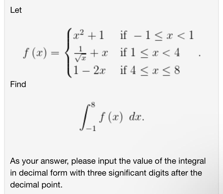 answer. Find the following definite integral: If / |.r II (II. As