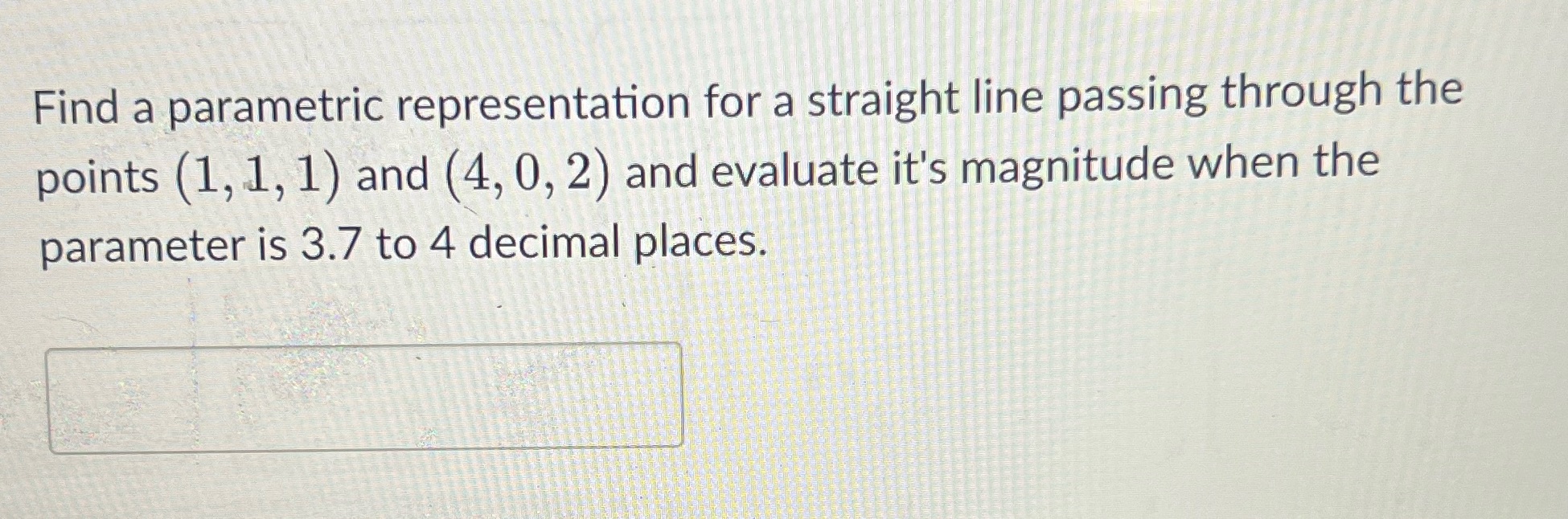 Hello! I think I was able to parameterize the vector but