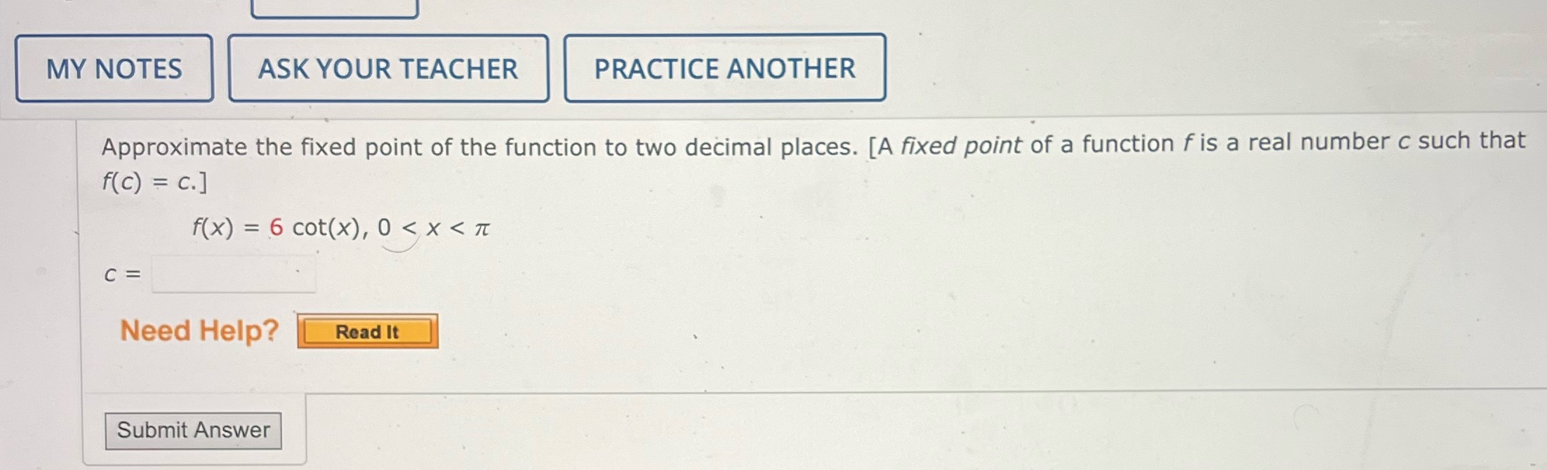 of the function to two decimal places. [A fixed point of a