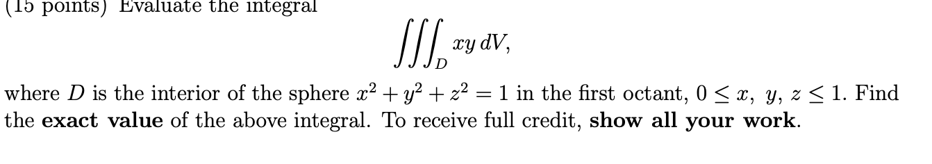 of the sphere x2 + y2 + 22 = 1 in the