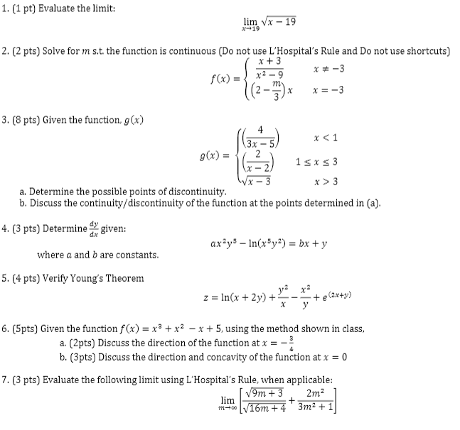  Show complete solution and use proper notations. - PROVIDE JUSTIFICATION for