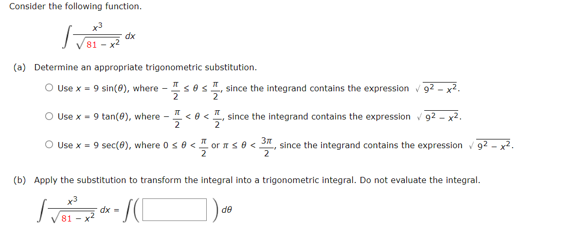 DETAILS SCALCET9 7.3.015.MI. Evaluate the integral. dx 2 (x2 - 1)3/2