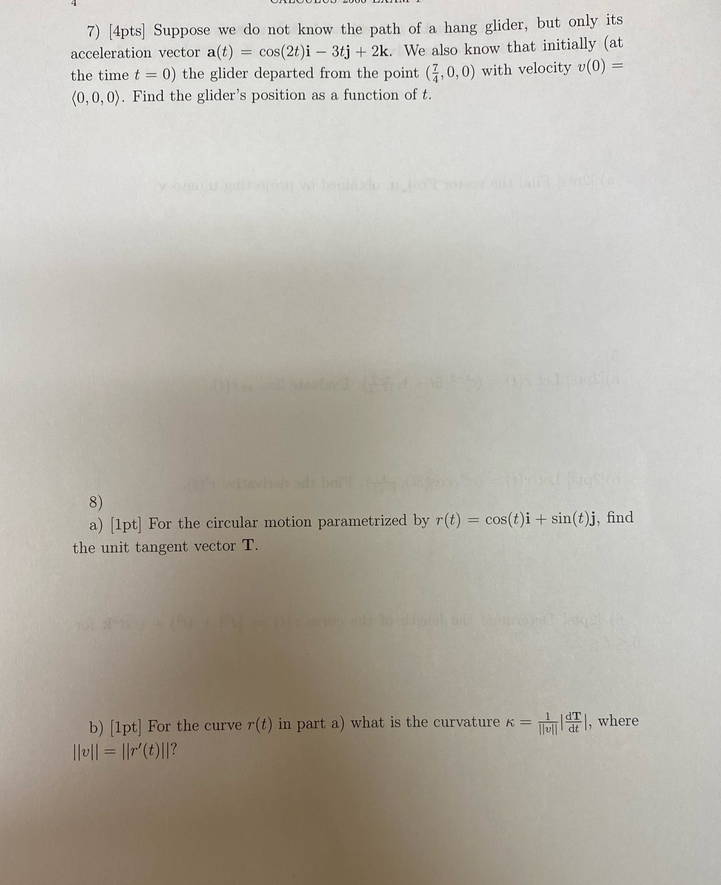  write it 7) [4pts] Suppose we do not know the path