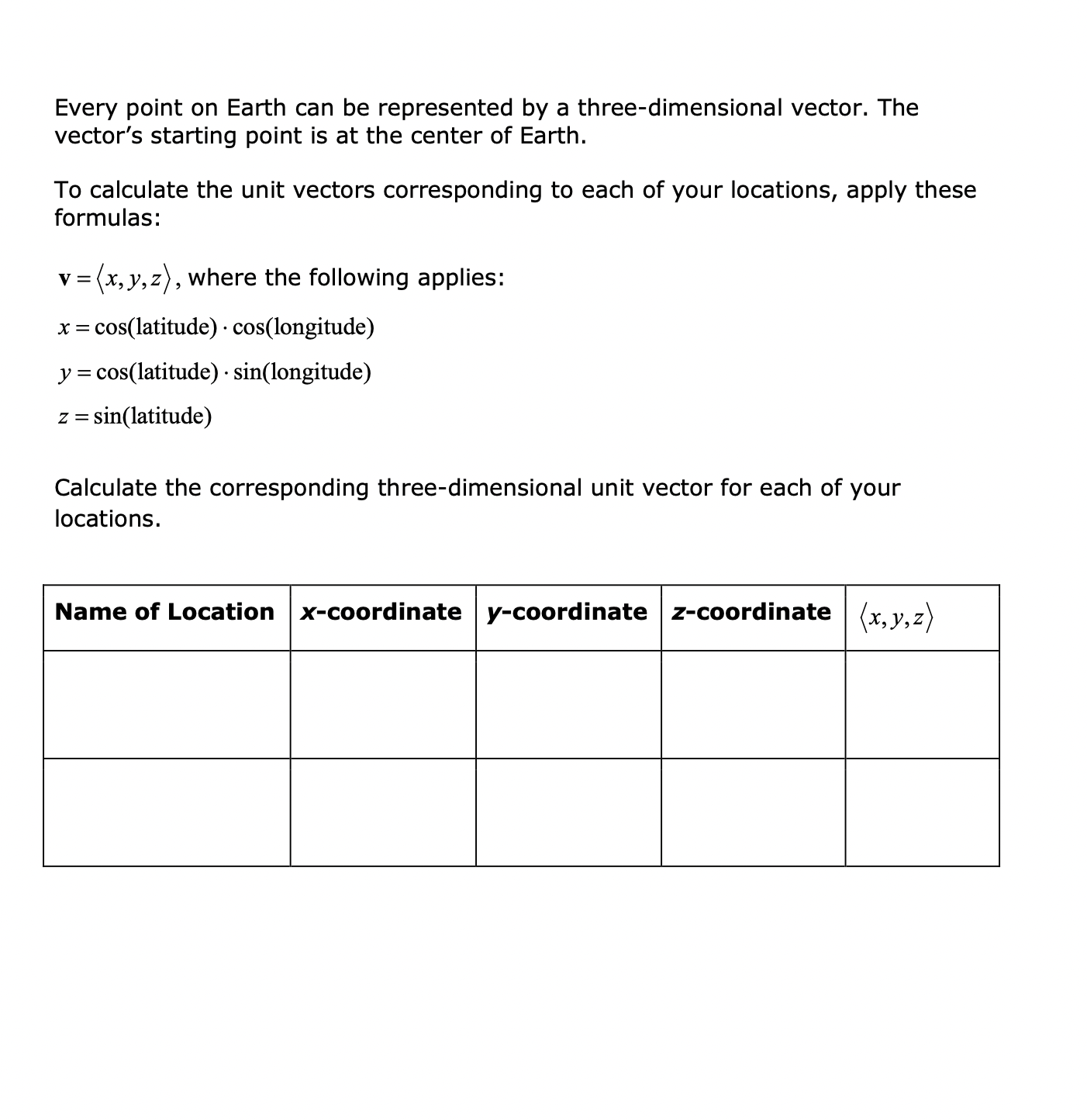 calculating distances on a plane, you need only consider two dimensions because