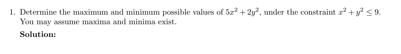 g(x, y) = O) or at critical points of f in the