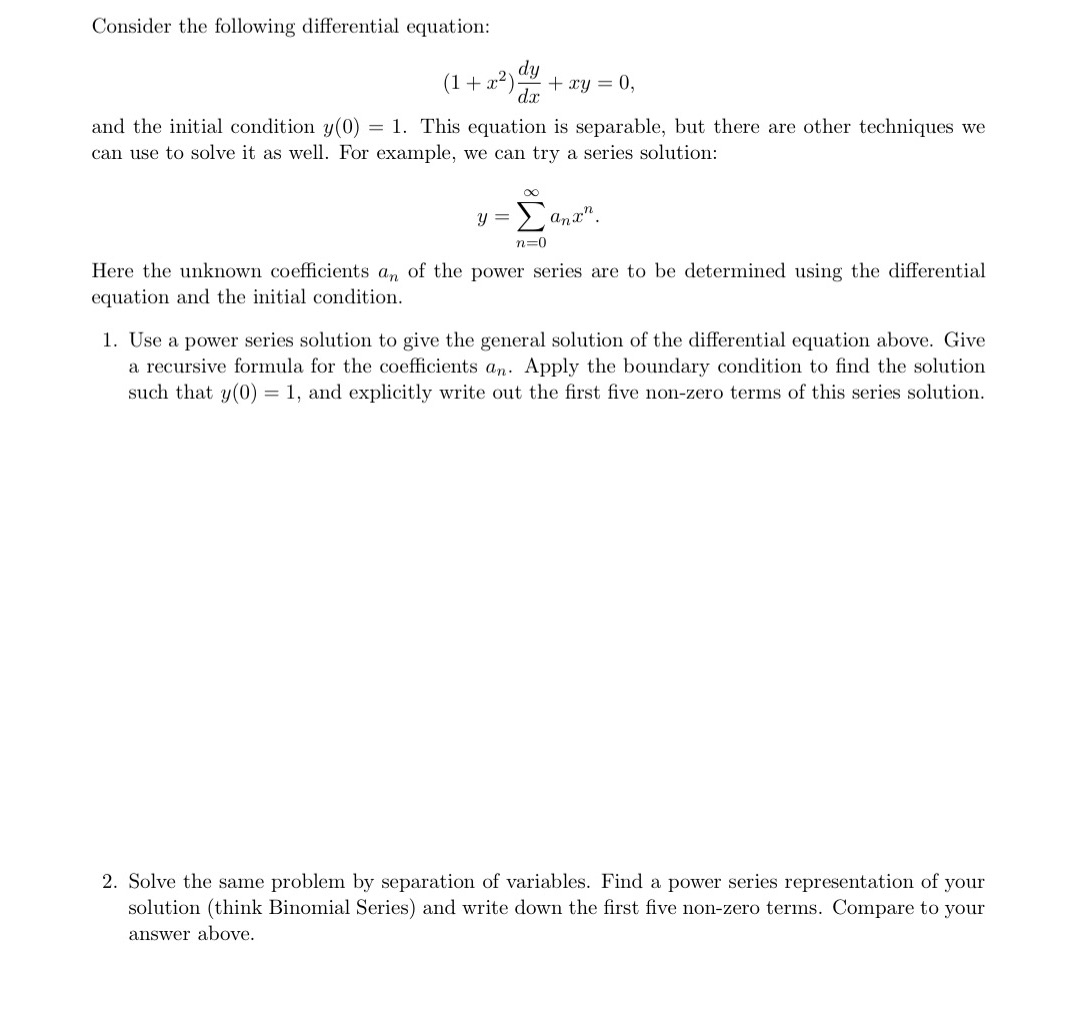 + x2) -4 + xy =0, and the initial condition y(0) =