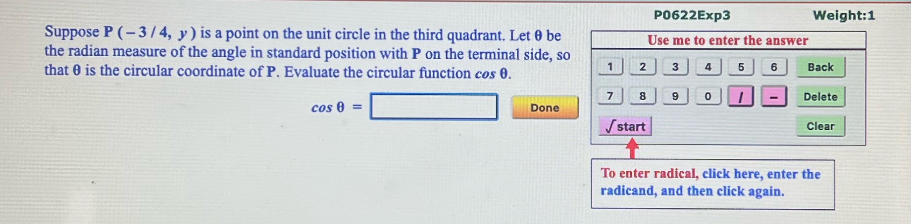 is a point on the unit circle in the third quadrant. Let