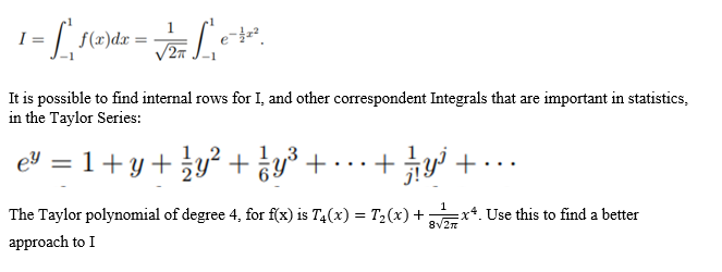 internal rows for I, and other correspondent Integrals that are important in