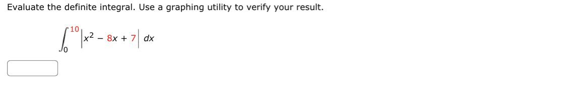 Evaluate the definite integral. Use a graphing utility to verify your