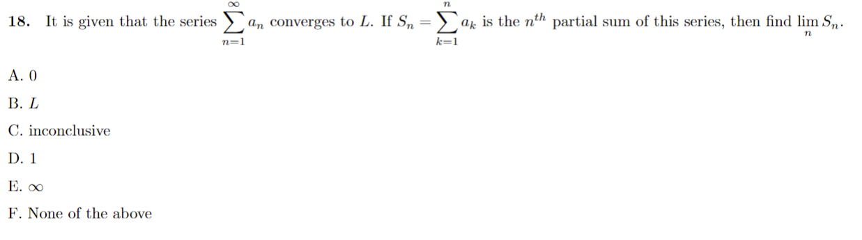 5 n=1 A. B. 20 C. elo D. e -10 E. e-20