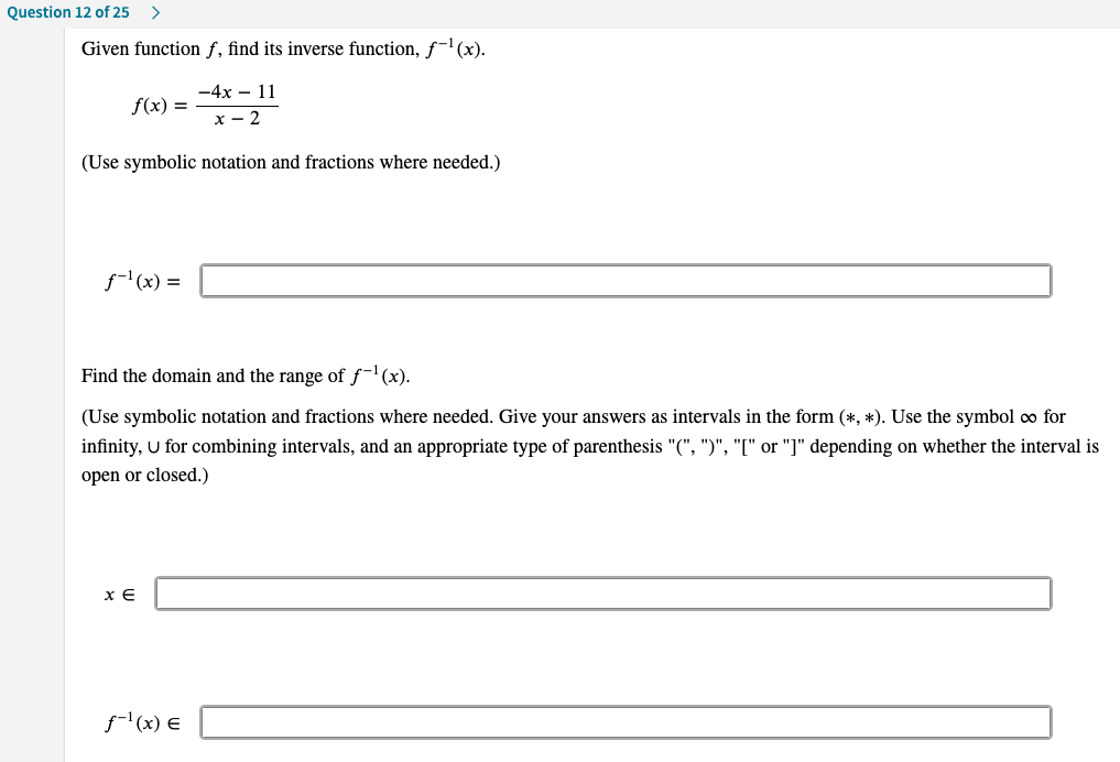 Give your answers as intervals in the form (an, an). Use the