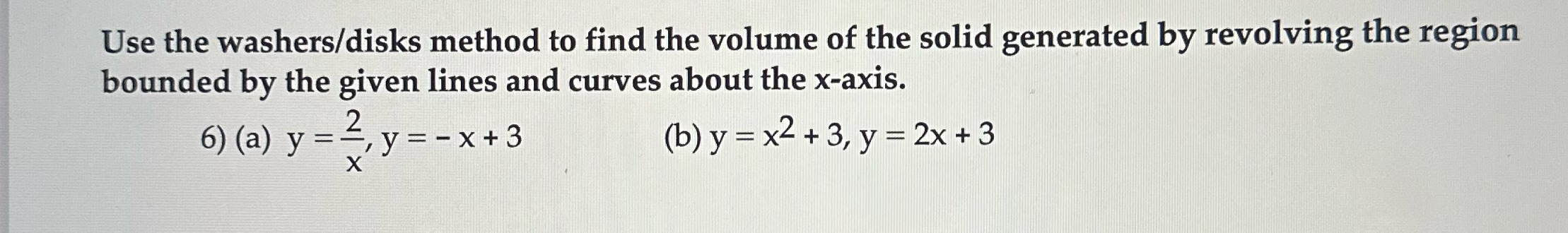the solid generated by revolving the region bounded by the given lines