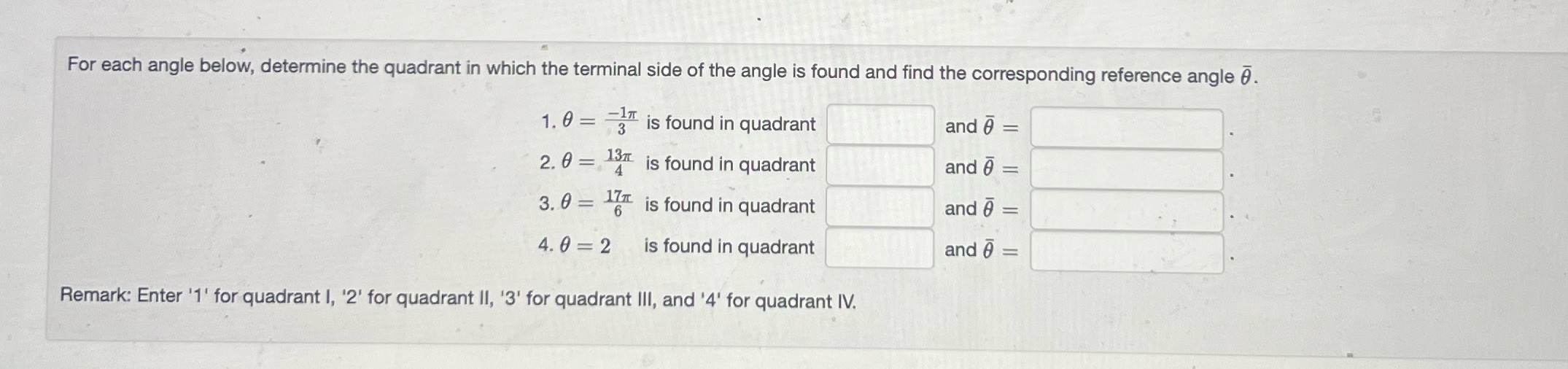 side of the angle is found and find the corresponding reference angle